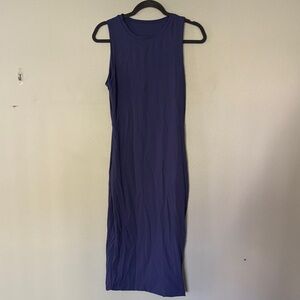 Chic Sleeveless Navy Midi Dress